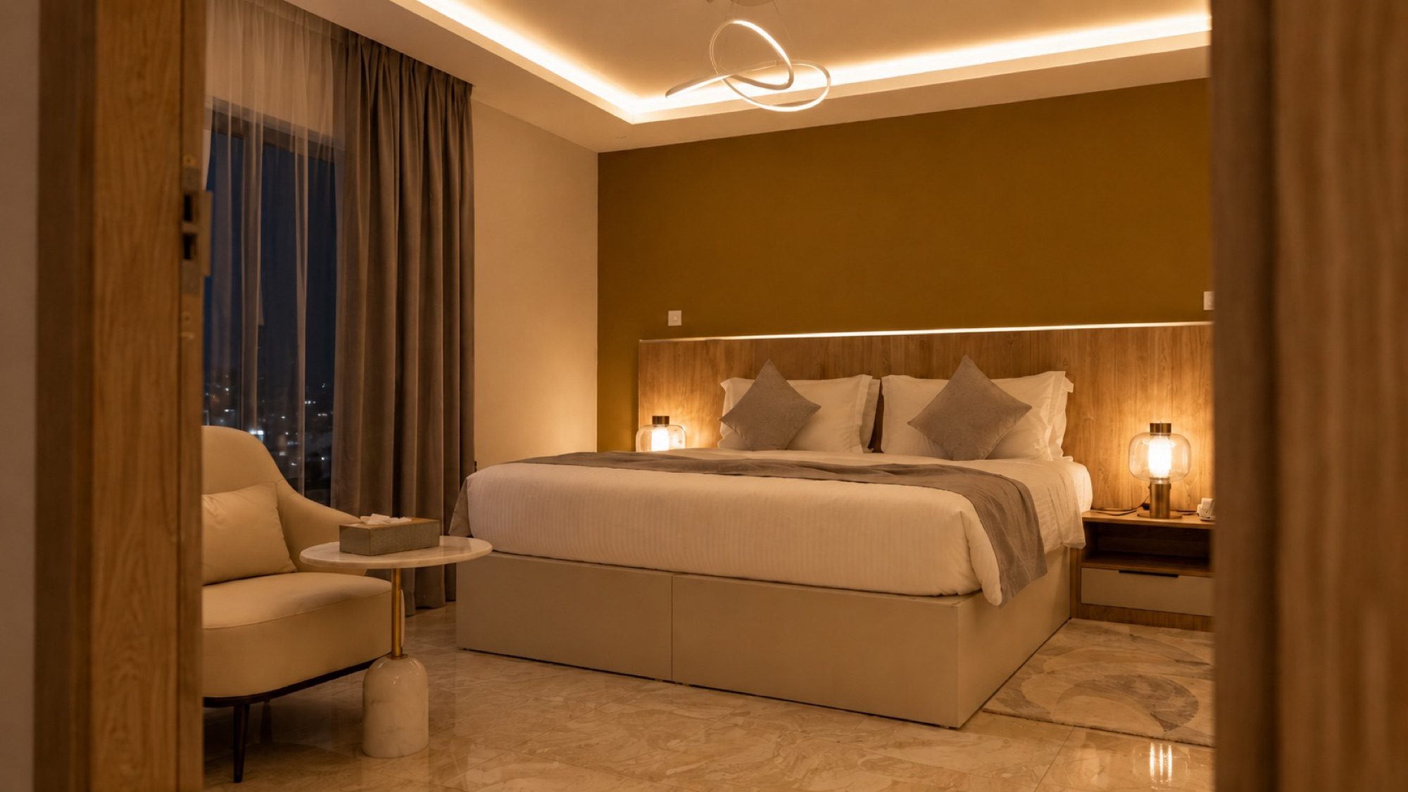 Chambre Standard — côté fenêtre — de nuit